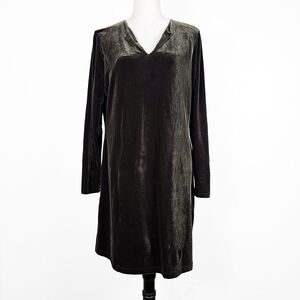 Banana Republic Gray Size Large Velvet Velour Shift Dress